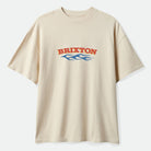 Men's Clifton Boxed Crop T-Shirt in the color Cream - Front Product Laydown Image