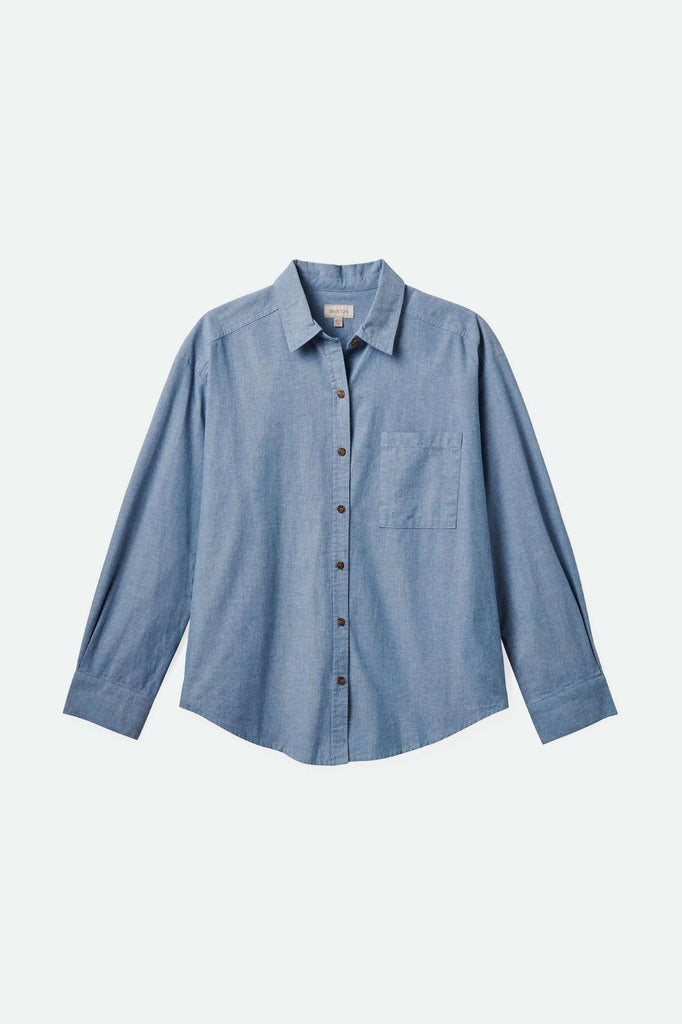 Brixton Women's East Side L/S Boxy Woven Shirt - Light Chambray Blue | Main