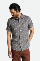 Men's Fit, Front View | Charter Slub S/S Woven Shirt - Charcoal Sol