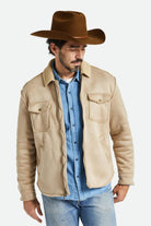 Men's Fit, Front View | Durham Reserve Vegan Shearling Jacket - Sand