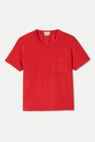 Women's Carefree Organic Garment Dye Perfect T-Shirt in the color Crimson - Front Product View