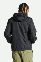 Men's Claxton Crest Lightweight Jacket in the color Black/Black - Men's Back View