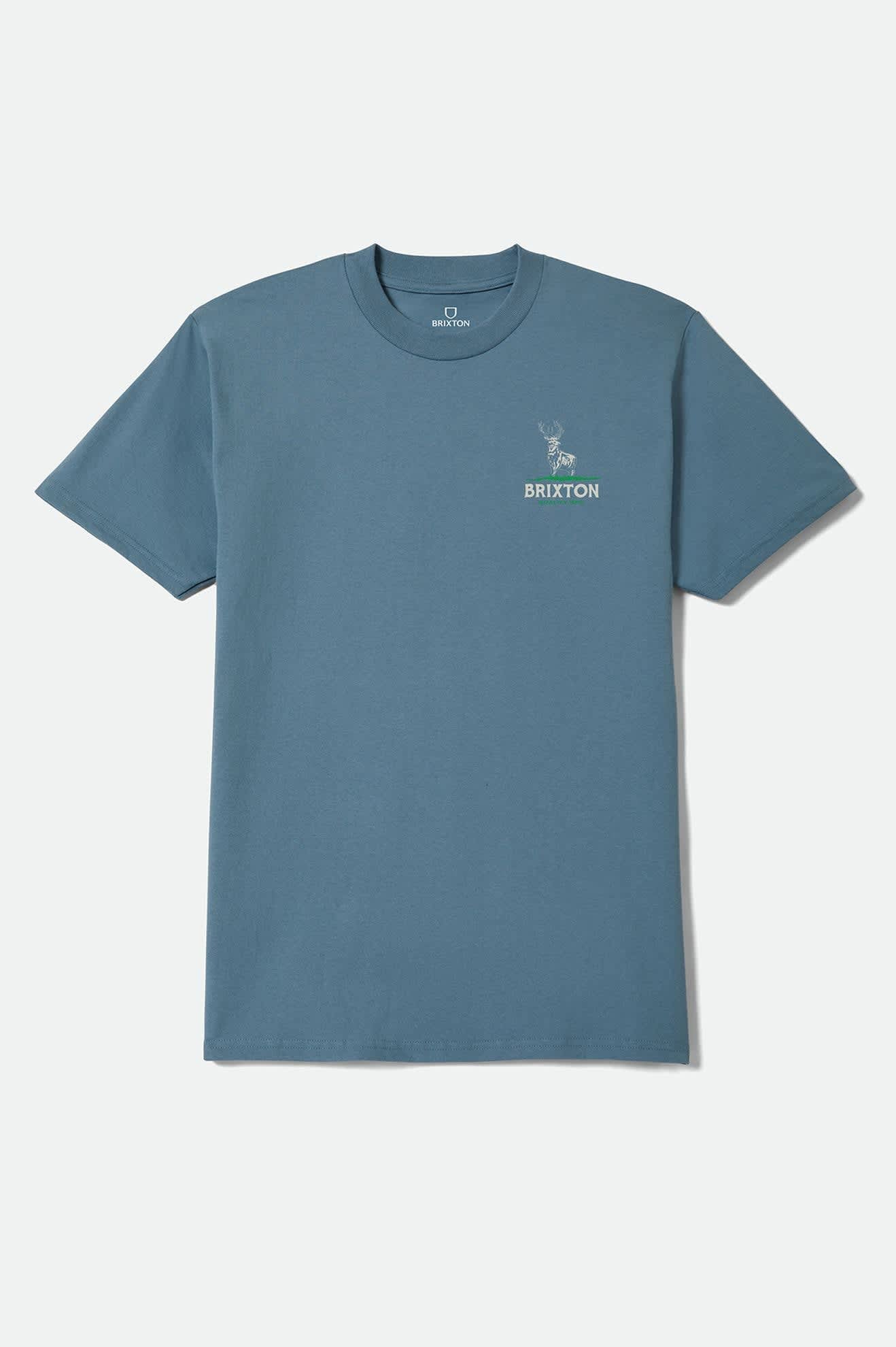 Men's Oakmont Standard T-Shirt in the color Harbor Blue - Front Product Laydown Image