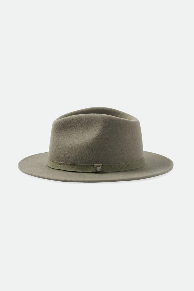 Brixton Messer Packable Fedora - Olive Surplus