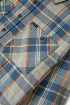 Men's Vintage Wash Flannel in the color Blue/Soft Blue/Orange - Additional Laydown image