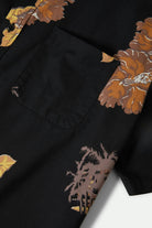 Men's CRU Print Relaxed S/S Shirt in the color Washed Black/Charcoal Floral - Additional Laydown image