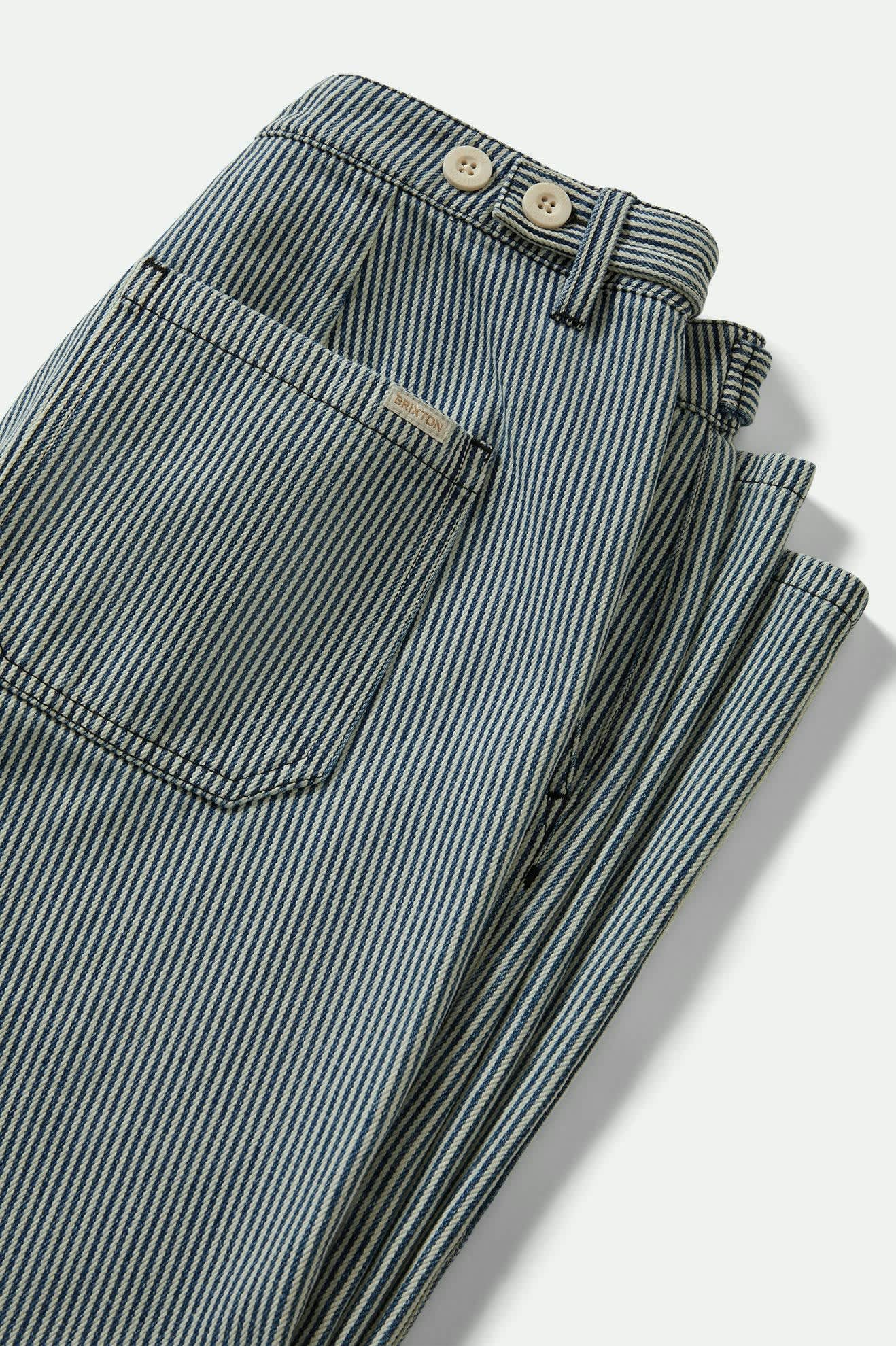 Women's Jane Ulitily Wide Leg Pant in the color Off White/Mood Indigo - Additional Laydown image