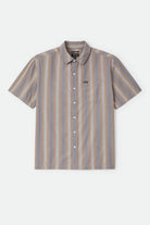 Men's Cru Shirt in the color Charcoal Shadow Stripe - Front Product Laydown Image