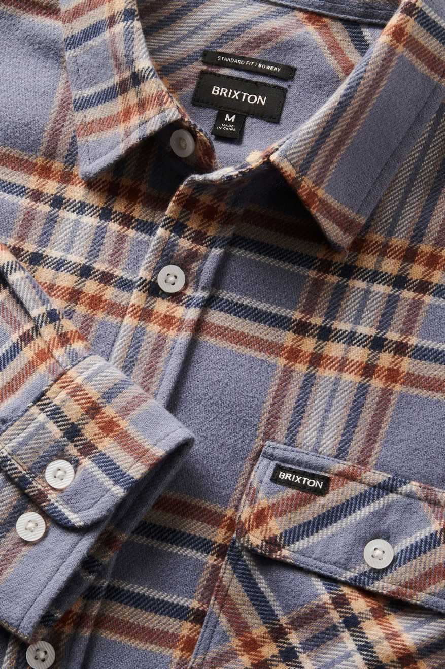Brixton Men's Bowery L/S Flannel - Stonewash Blue/Sand | Extra Shot