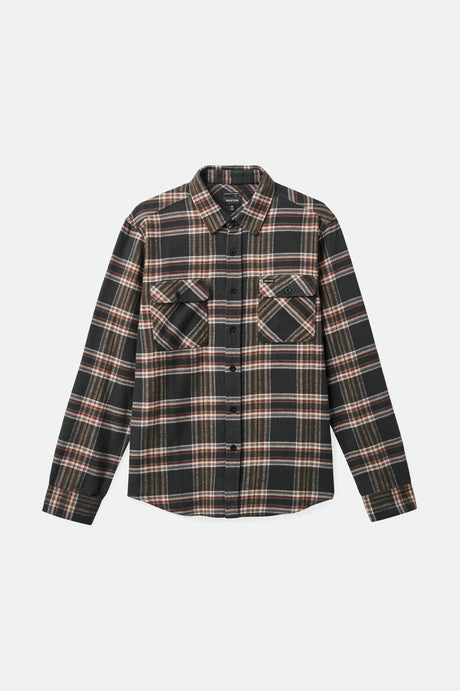 Brixton Men's Bowery Flannel - Black/Charcoal/Off White | Profile