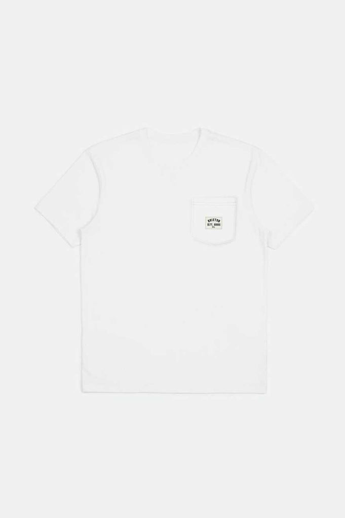 Brixton Men's Woodburn S/S Tailored Pocket T-shirt - White | Profile