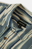 Men's CRU Slub Relaxed S/S Shirt in the color Basalt Blue/Painterly Stripe - Additional Laydown image