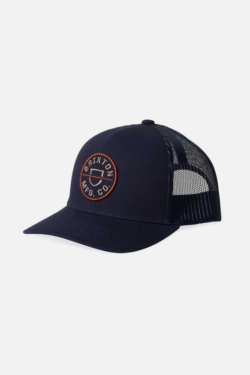 Crest Netplus MP Trucker Hat - Washed Navy/Oatmeal/Marsala Red