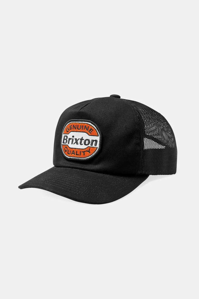 Brixton Men's Keaton Netplus Trucker Hat - Black/Black | Profile