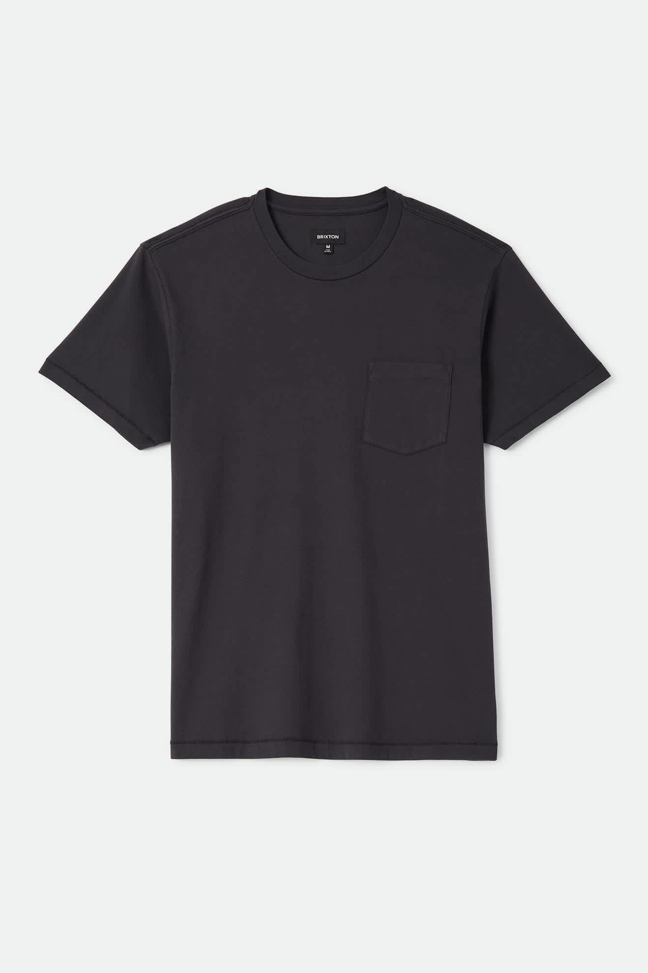 Men's Brixton Baseline Pocket T-Shirt in the color Black - Front Product Laydown Image
