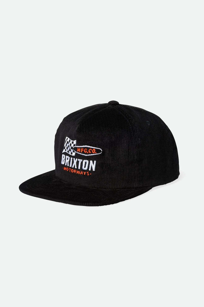 Brixton Men's Motorways Snapback - Black Cord | Main