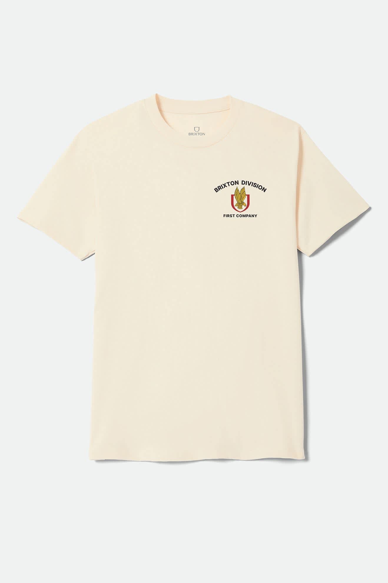 Men's Covall Standard T-Shirt in the color Cream - Front Product Laydown Image