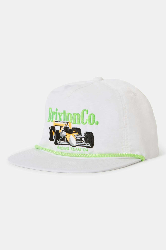 Brixton Unisex Neon Formula HP Snapback - White/Green | Profile