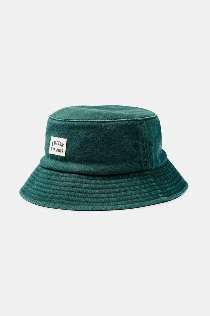 Brixton Unisex Woodburn Packable Bucket Hat - Trekking Green Sol Wash | Profile