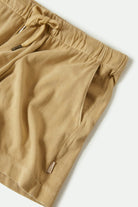 Women's Carefree Organic Garment Dyed Lounge Short in the color Pale Khaki - Additional Laydown image