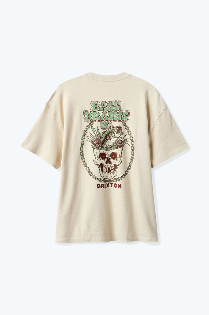 Back Laydown Image for Bass Brains Skull Heavyweight Relaxed T-Shirt - Cream Classic Wash