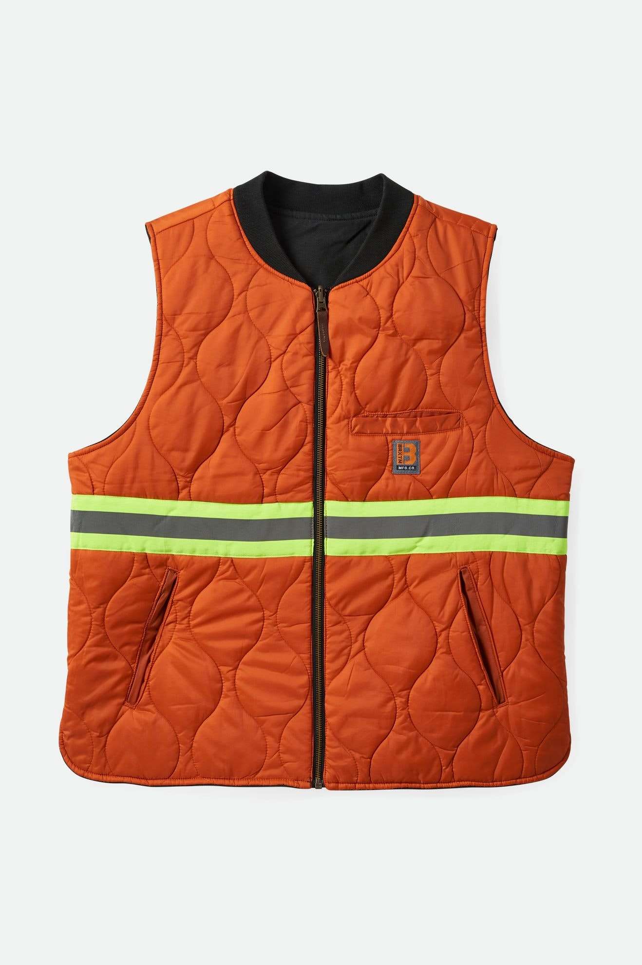 Back Laydown Image for Builders Abraham Reversible Vest - Washed Black/Rust Orange