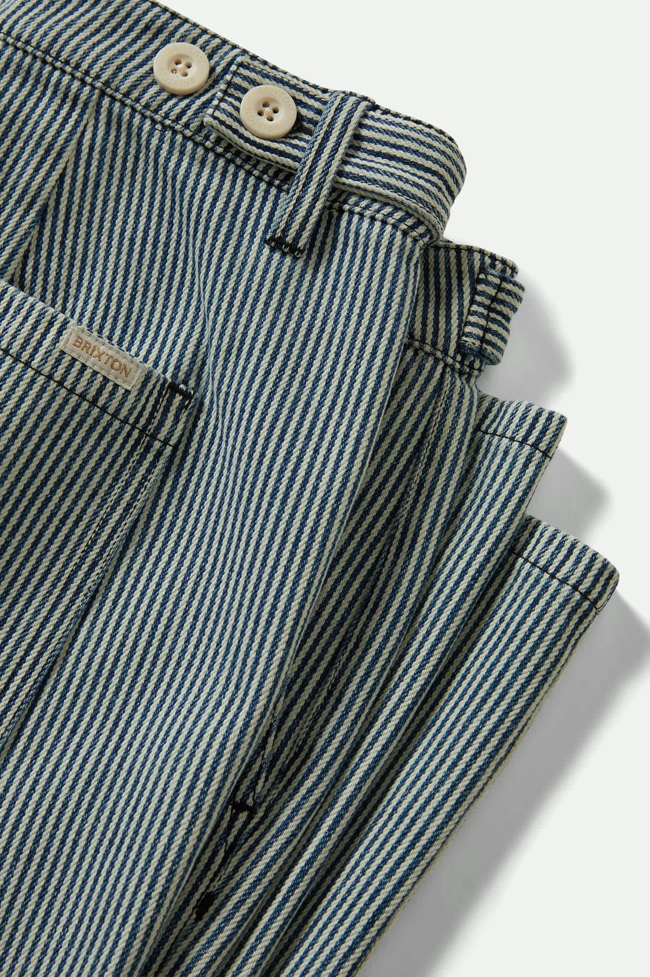 Women's Jane Ulitily Wide Leg Pant in the color Off White/Mood Indigo - Additional Laydown image