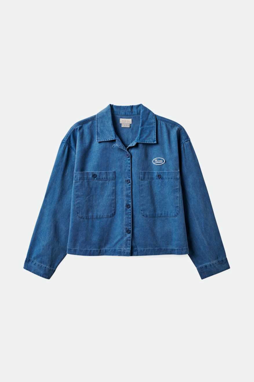 Brixton Women's Utopia Overshirt - Deep Sea | Profile