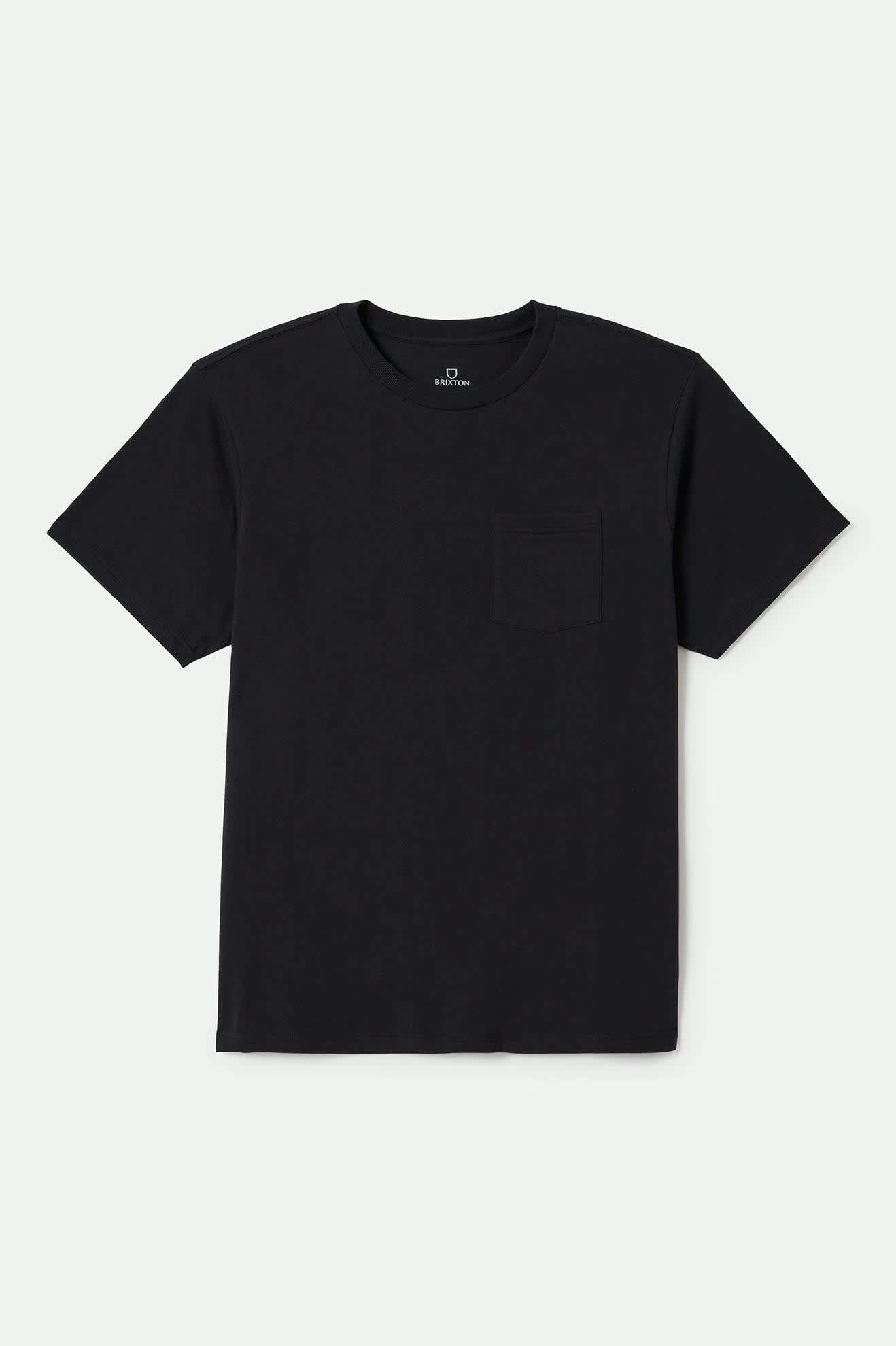 Men's Premium Cotton S/S Pocket T-Shirt in the color Black - Front Product View