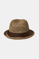Brixton Unisex Castor Fedora - Tan/Brown Seagrass | Back
