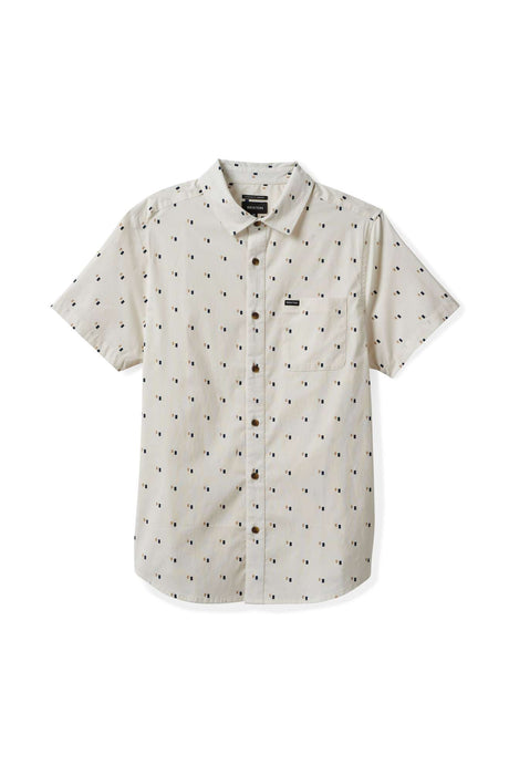 Brixton Men's Charter Print S/S Woven Shirt - Off White/Tipping Square | Main