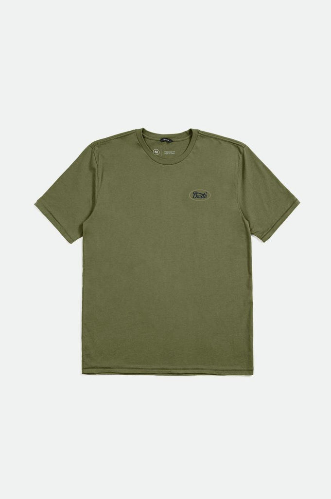 Brixton Men's Parsons S/S Tailored Tee - Sea Kelp/Sand/Washed Navy | Profile
