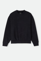 Men's Brixton Baseline Crew Fleece in the color Black - Front Product Laydown Image