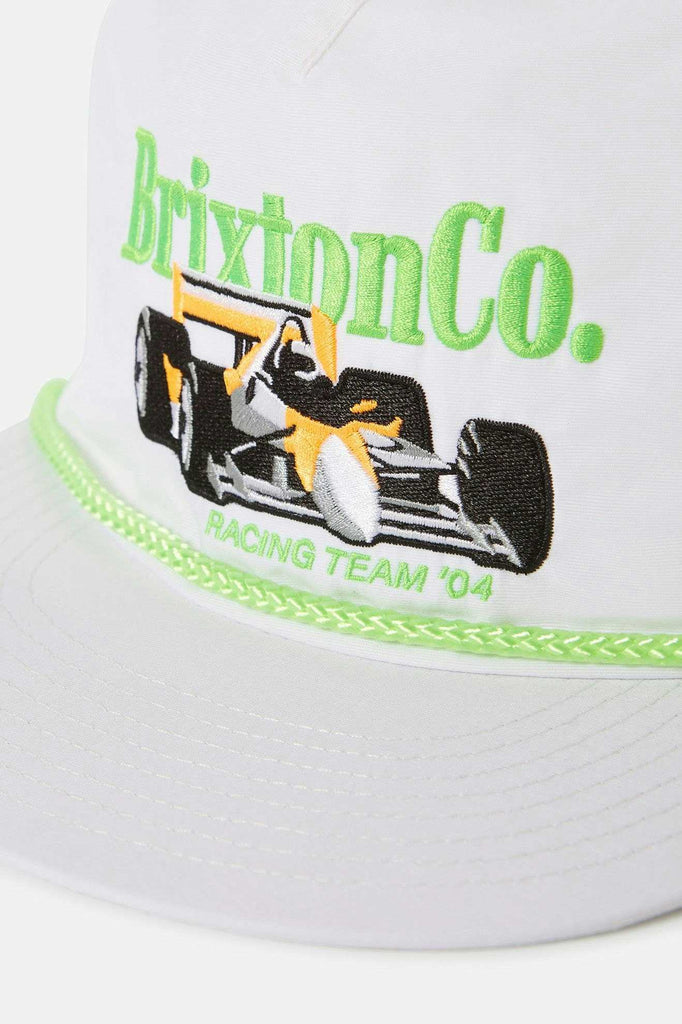 Brixton Unisex Neon Formula HP Snapback - White/Green | Extra Shot