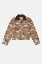 Women's Utopia Overshirt in the color Mid Century Cowboy Print - Front Product Laydown Image