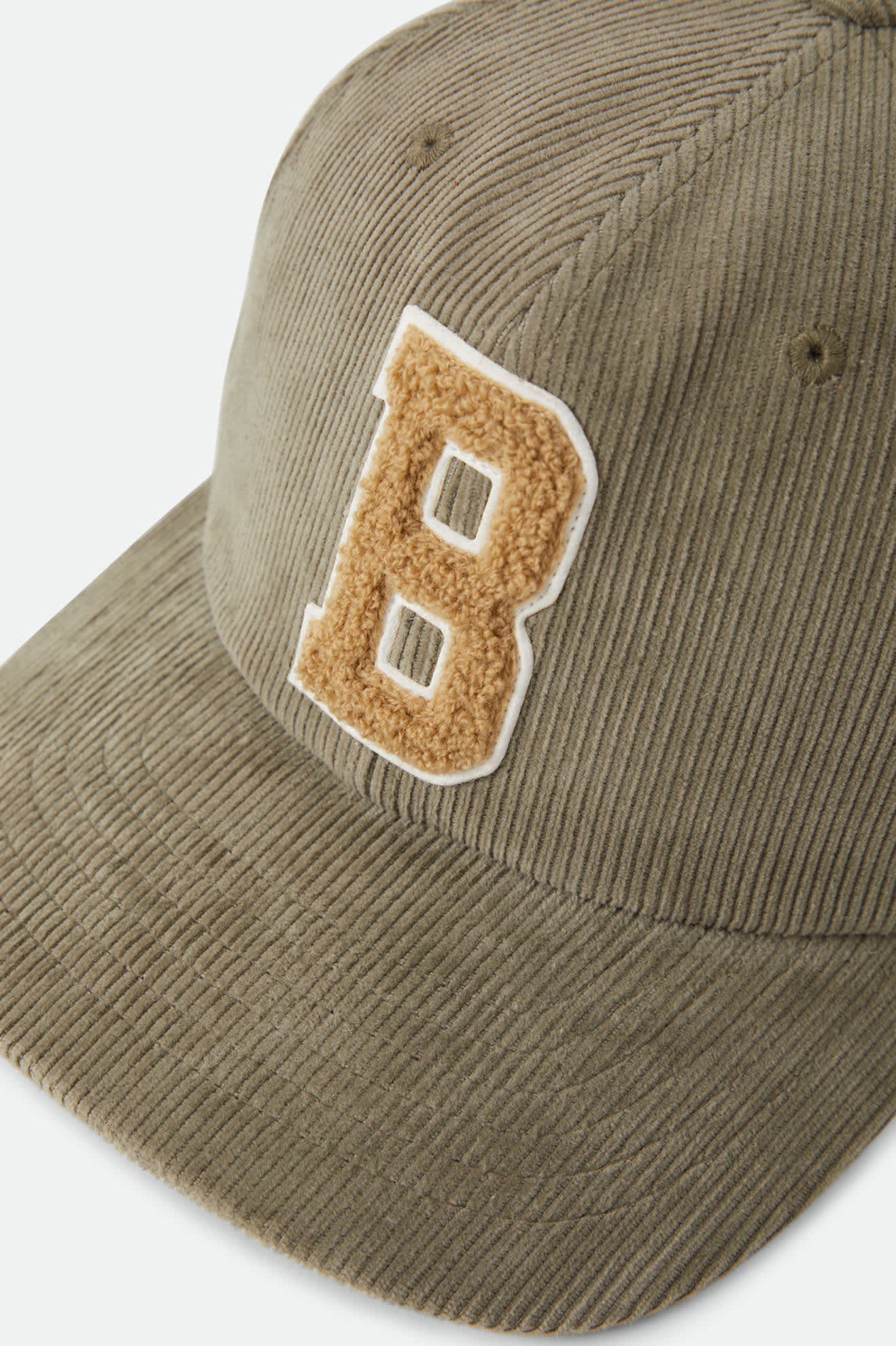 Unisex Big B Adjustable Hat in the color Dark Olive Corduroy - Additional Laydown image