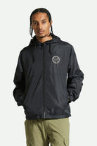 Men's Claxton Crest Lightweight Jacket in the color Black/Black - Men's Front View