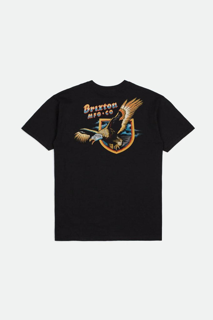 Brixton District S/S Standard Tee - Black Worn Wash