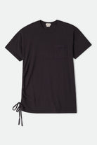 Women's Carefree Organic Garment Dye T-Shirt Dress in the color Black - Front Product Laydown Image