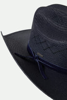Unisex Laredo Panama Straw Cowboy Hat in the color Navy - Additional Laydown image