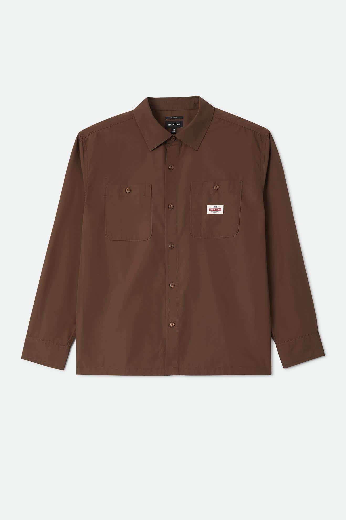 Men's Trademark Long Sleeve Shirt in the color Walnut Brown - Front Product Laydown Image