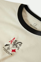 Women's Aces Fitted Crew T-Shirt in the color Off White/Black - Additional Laydown image