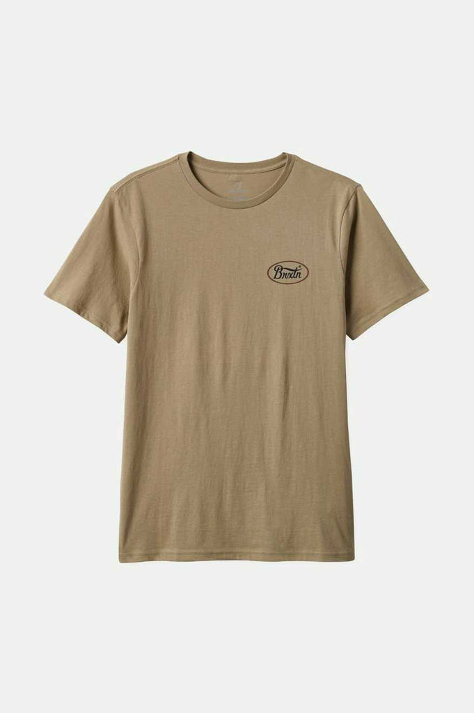 Brixton Men's Parsons S/S Tailored T-Shirt - Oatmeal/Washed Navy/Sepia | Profile
