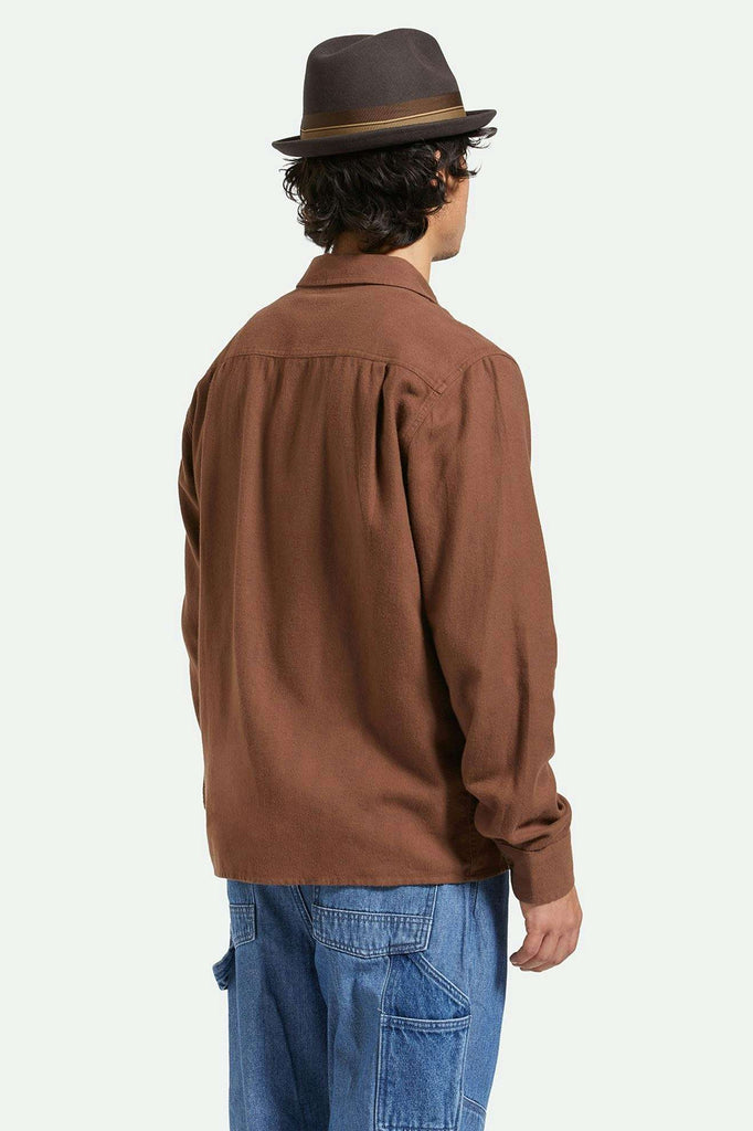 Back Fit Image | Hasting Lightweight Ultra Soft Flannel - Pinecone Brown