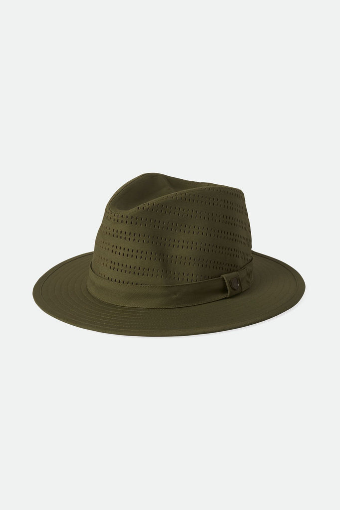 Brixton Unisex Messer Coolmax Fedora - Olive Surplus | Main