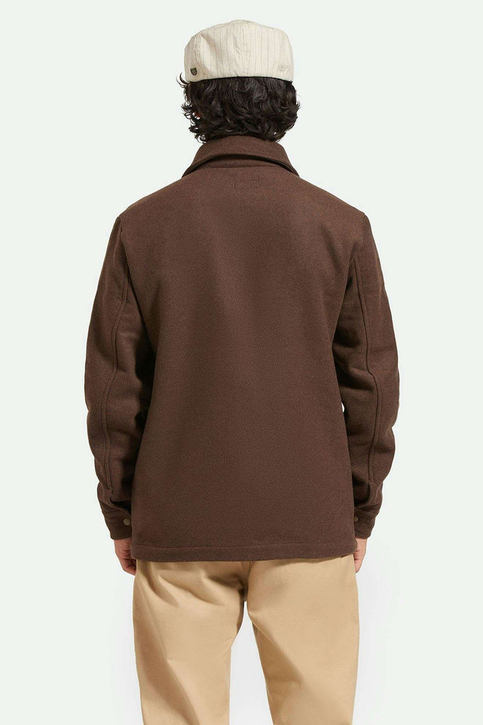 Back Fit Image | Menswear Chore Coat - Heather Pinecone Brown