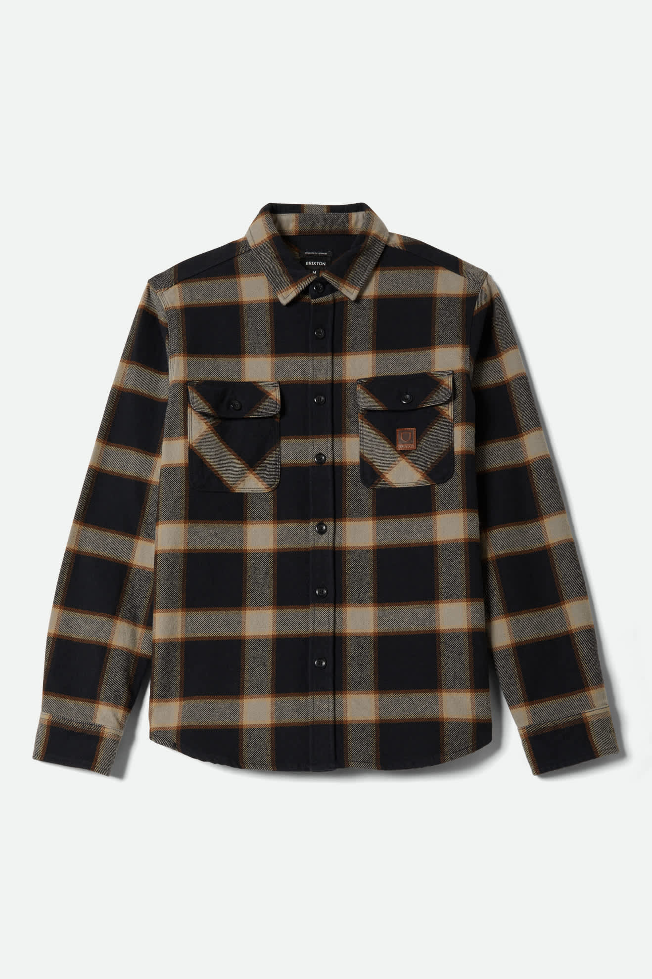 Men's Bowery Heavyweight Flannel in the color Black/Cream - Front Product View