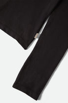 Women's Carefree Organic Garment Dye Slim L/S T-Shirt in the color Black - Additional Laydown image