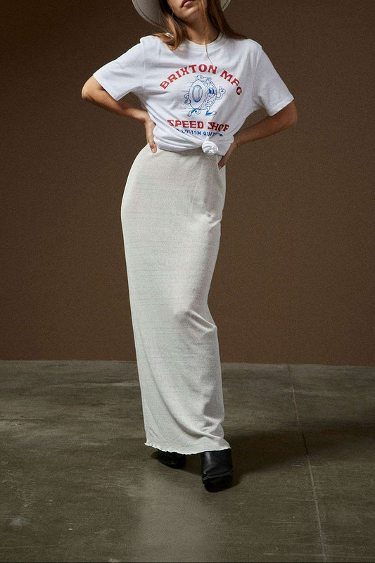 Women's Sheer Knit Dress in Off White – Brixton Australia