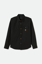 Brixton Men's Builders Stretch L/S Overshirt - Washed Black | Profile
